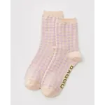 Baggu Crew Sock - Pink Houndstooth