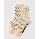 Baggu Crew Sock - Micro Cream & Black Polka Dot