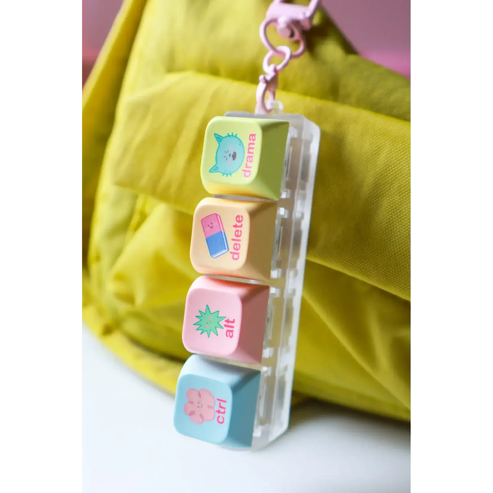 Pinkalula Delete Drama Keyboard Fidget Keychain