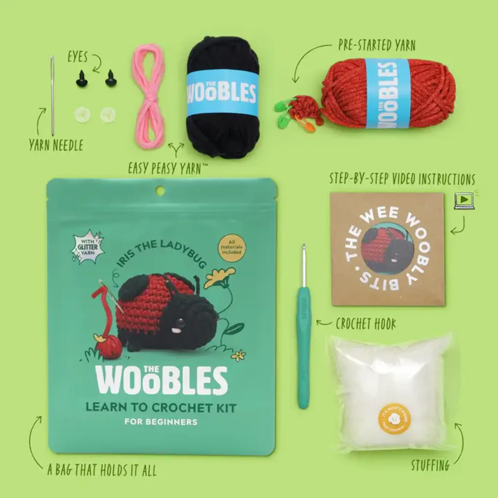 The Woobles Iris the Ladybug Crochet Kit