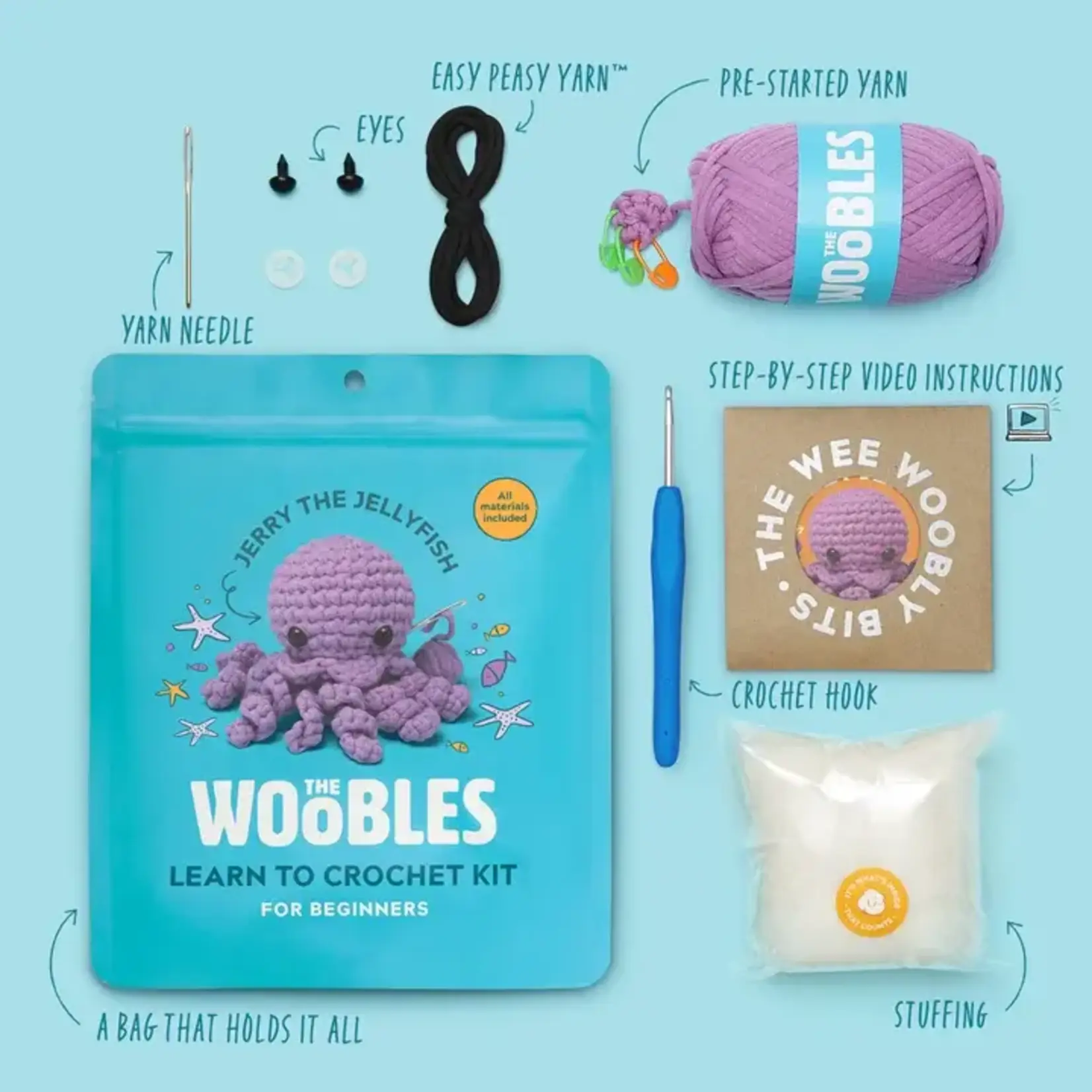 The Woobles Jerry the Jellyfish Crochet Kit