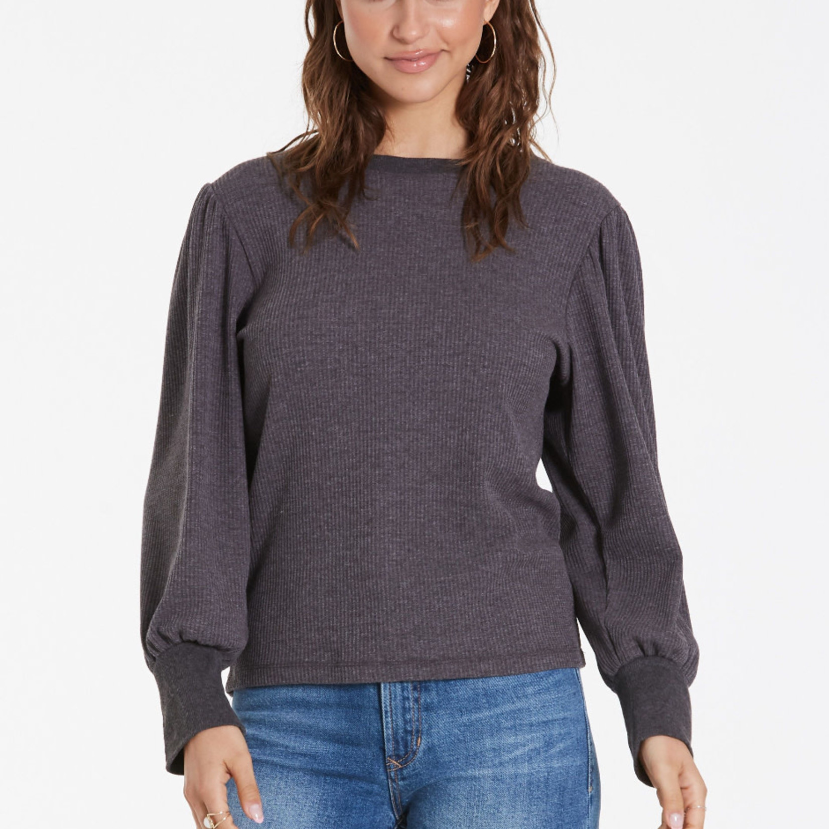 Another love Bubble Long Sleeve Top with Ribbed Sleeve Cuffs