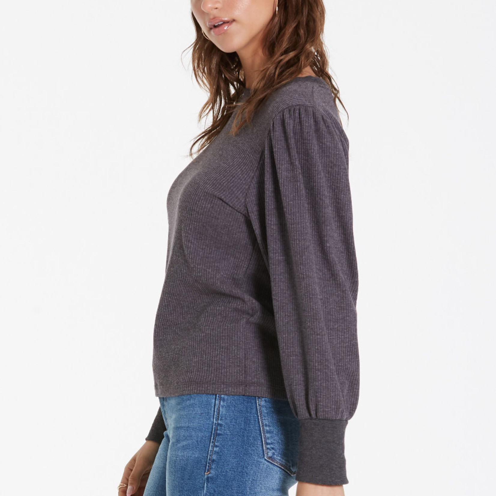 Another love Bubble Long Sleeve Top with Ribbed Sleeve Cuffs