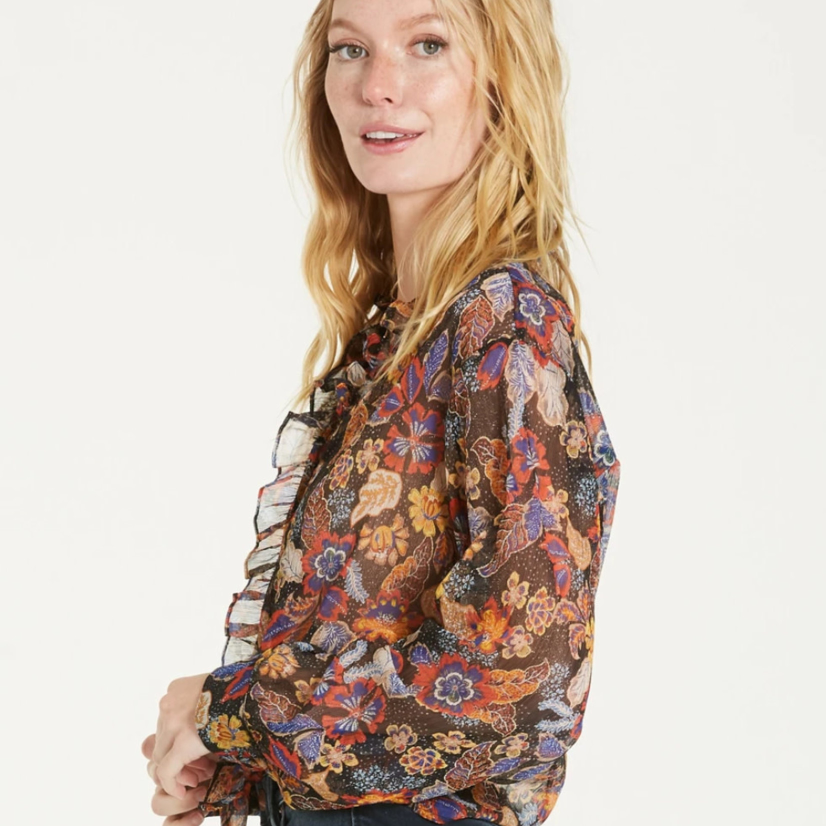 Dear John Evelyn Ruffle Flower Top