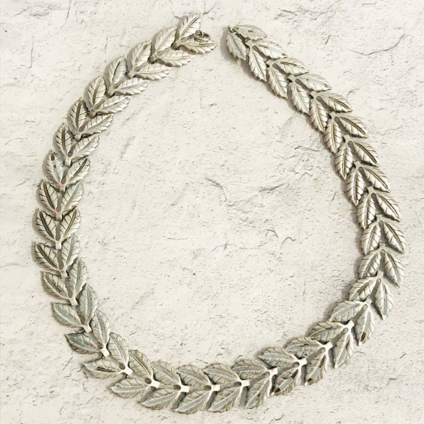 Vintage 2-Leaf Sterling Silver Necklace