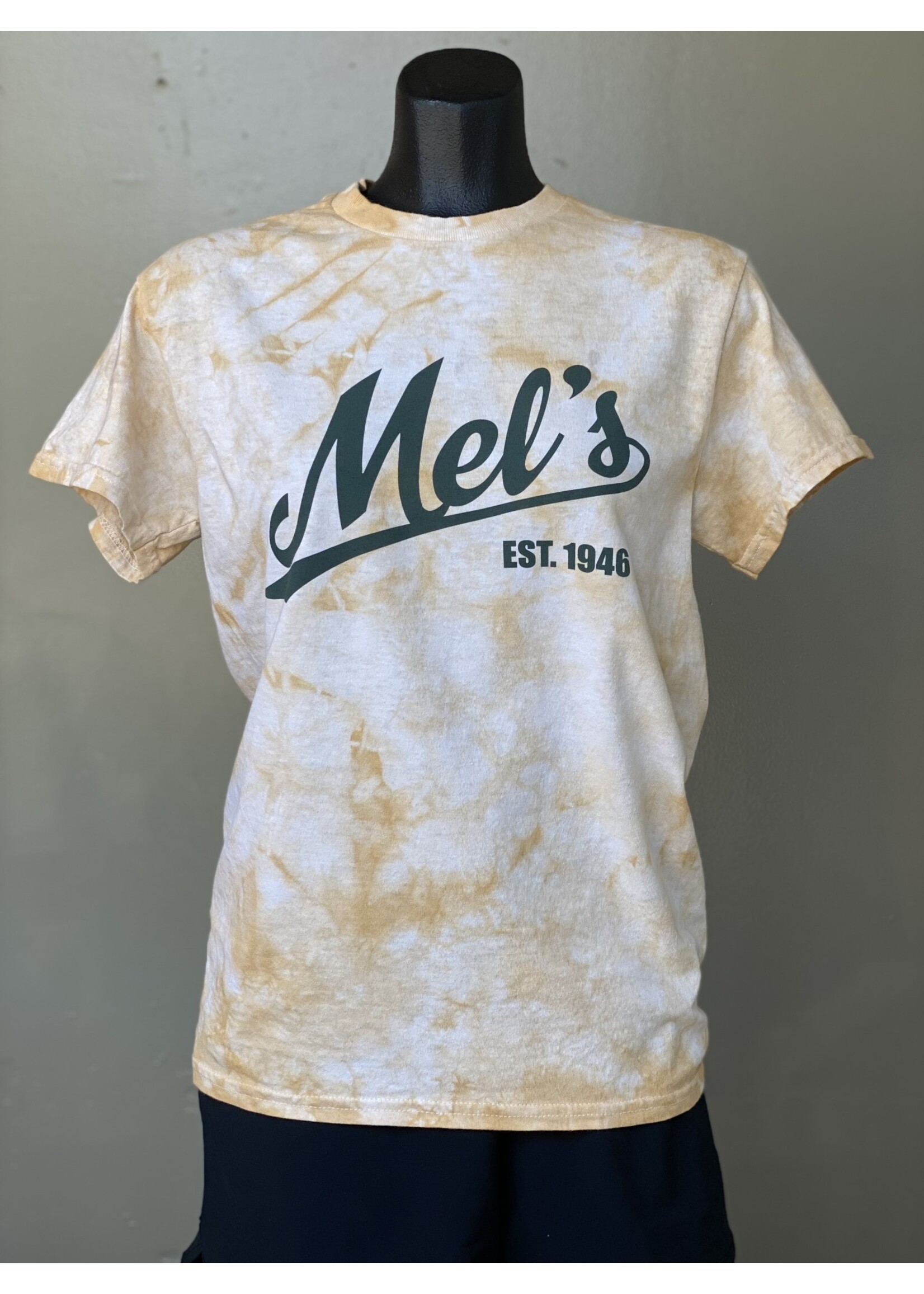 Mel's! Mel's Trading Post Script Tie-Dye T-Shirt