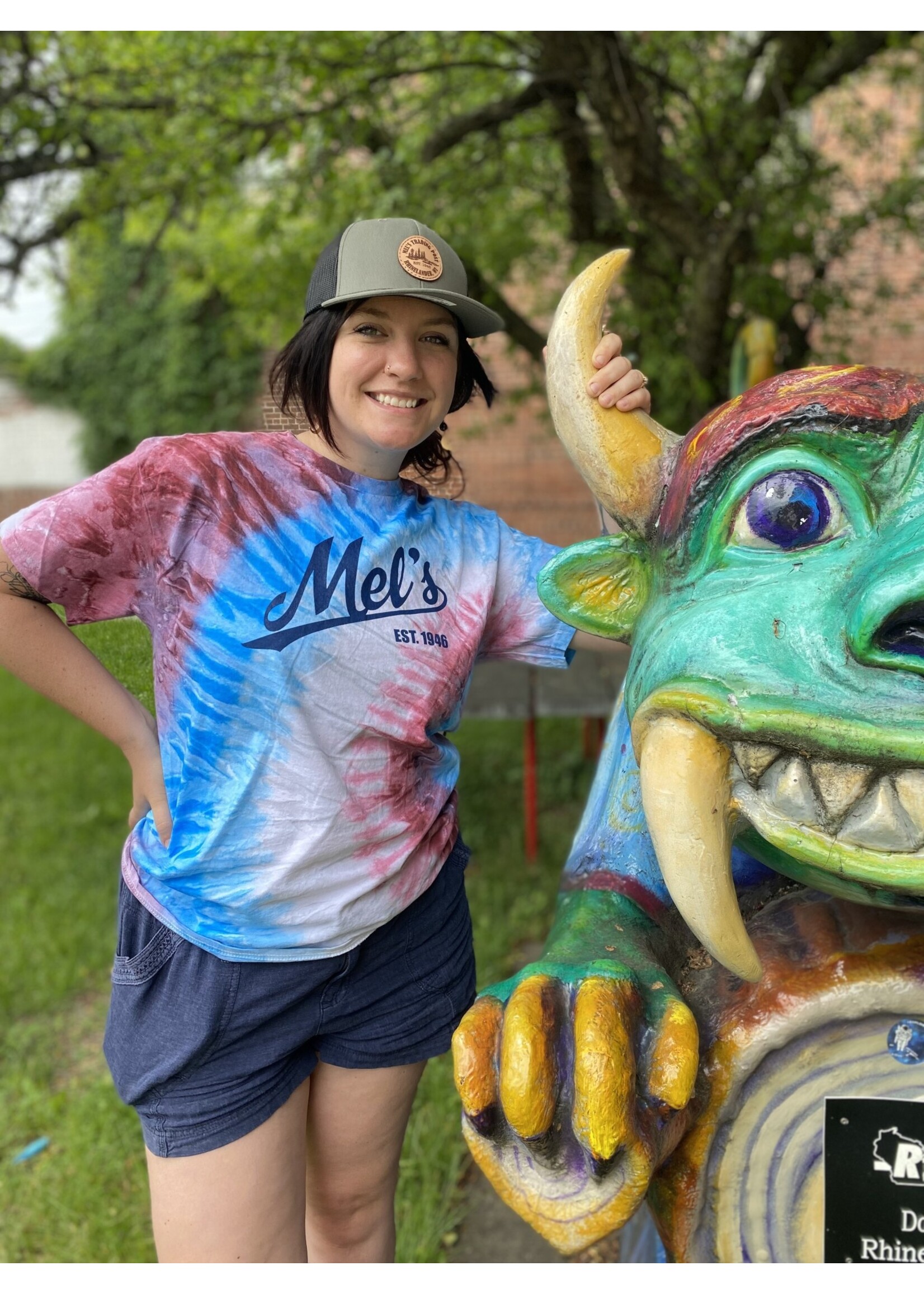 Mel's! Mel's Trading Post Script Tie-Dye T-Shirt
