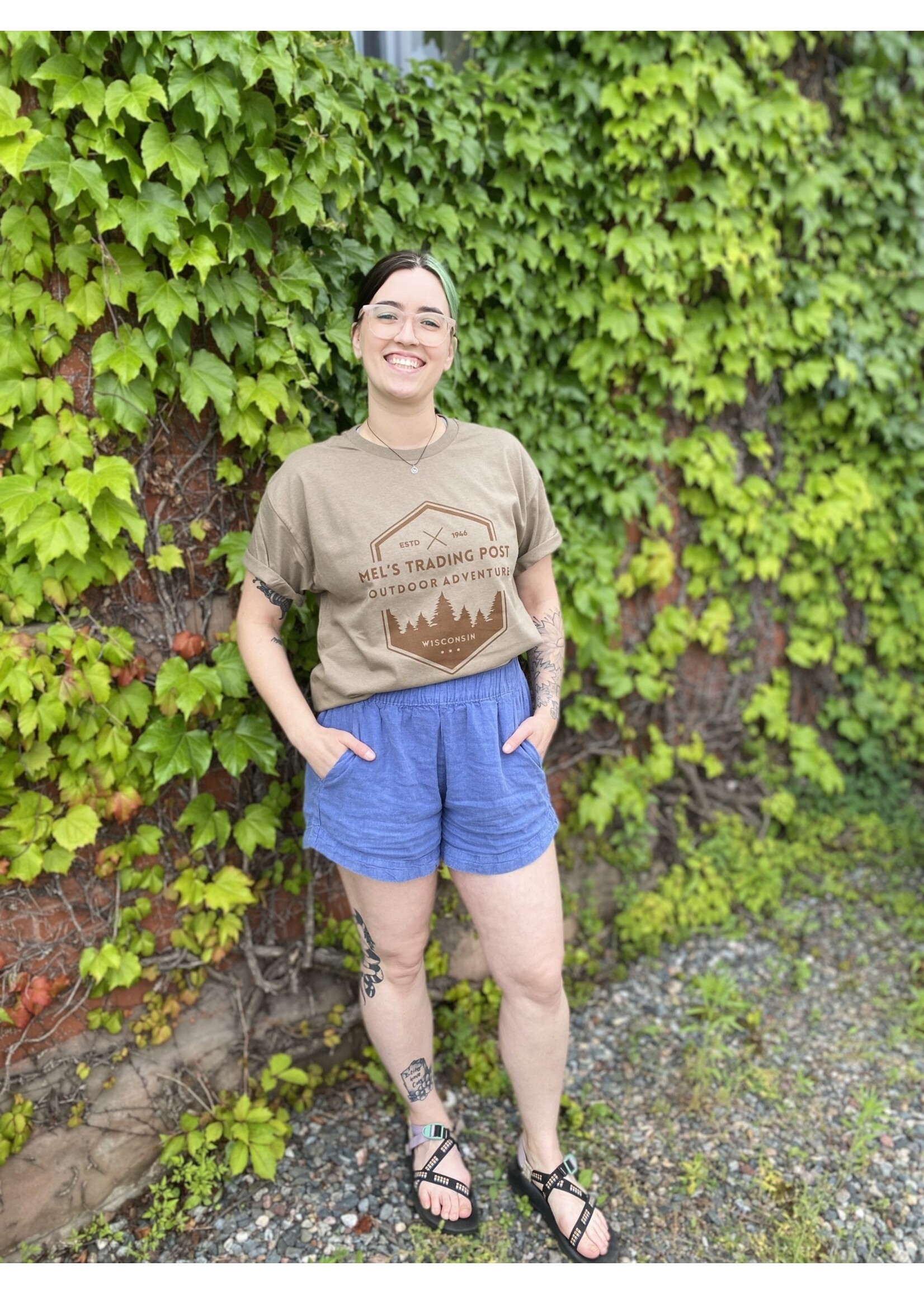 Mel's! Mel's Trading Post Outdoor Adventure Front Logo T-Shirt