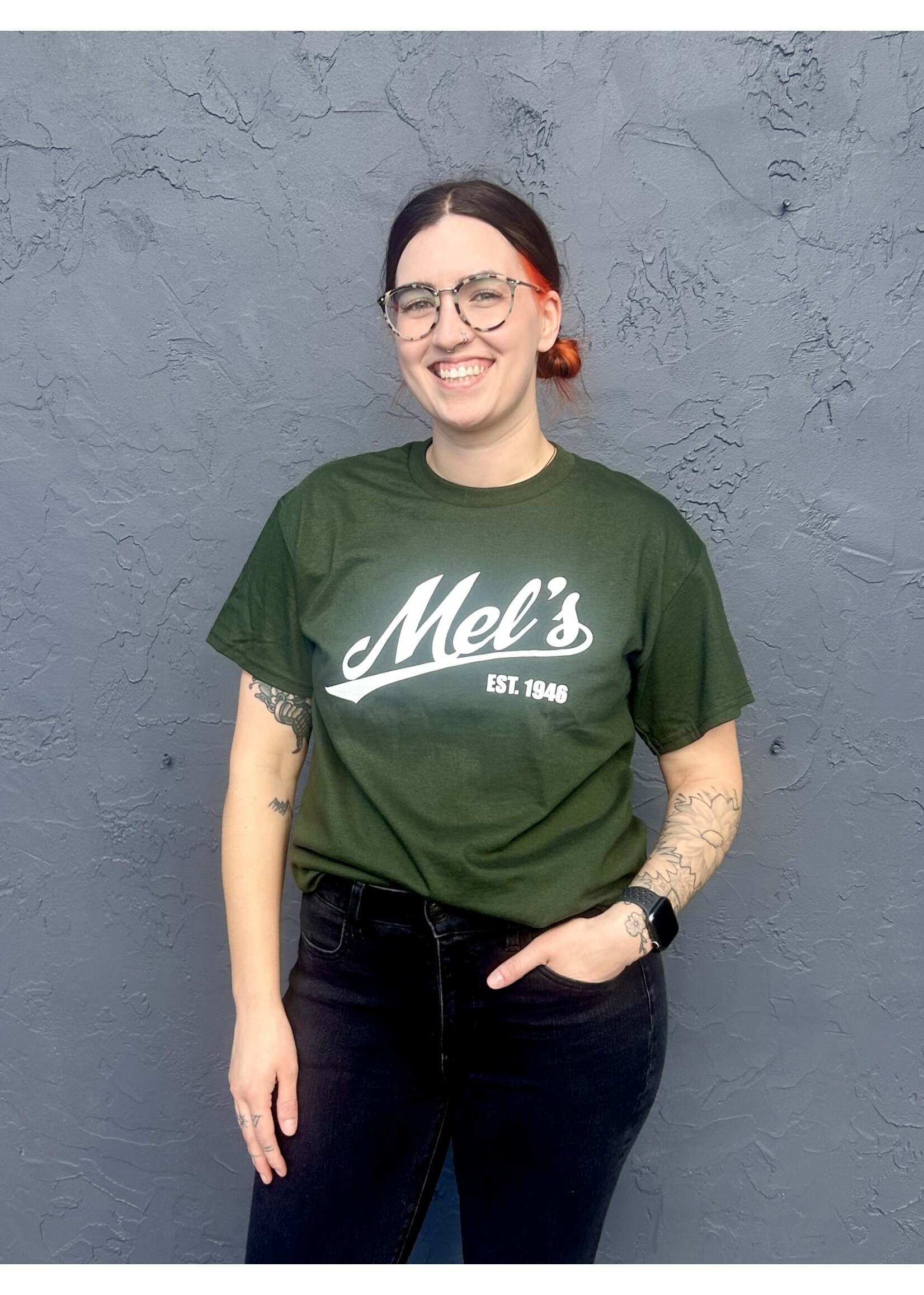Mel's! Mel's Trading Post Script T-Shirt