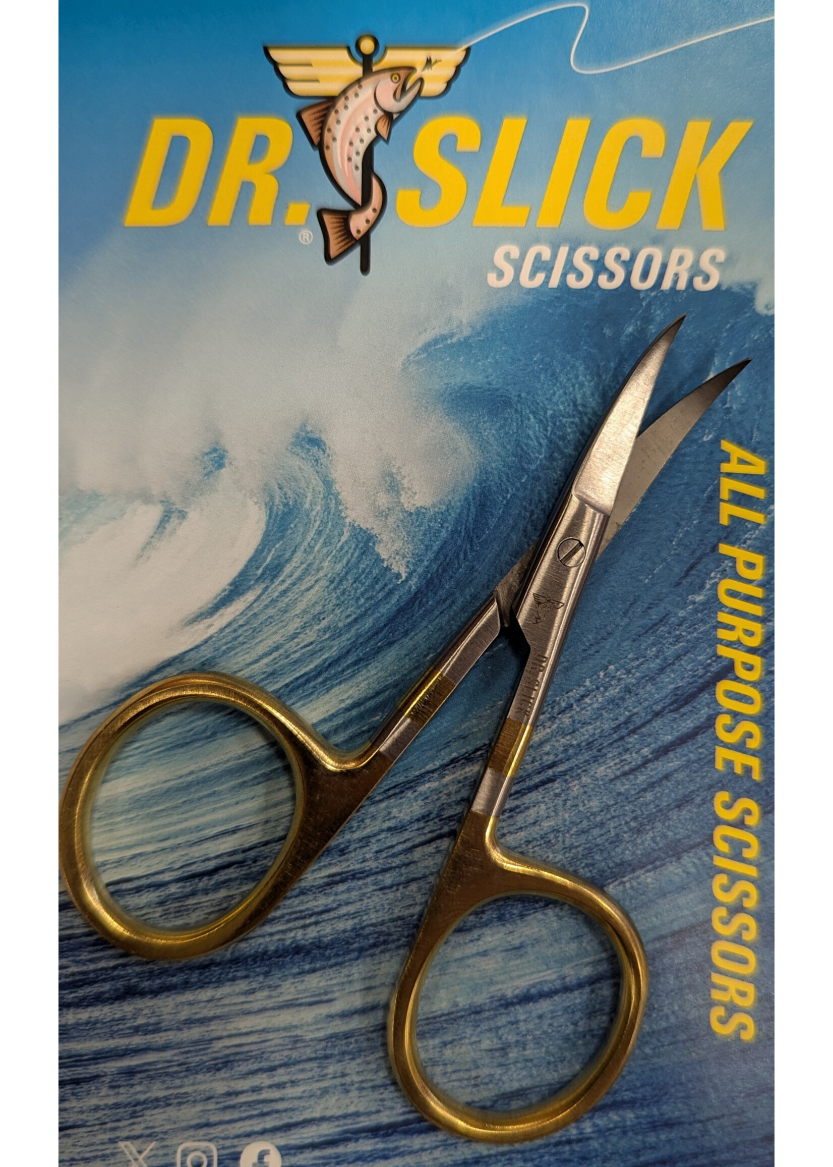Dr. Slick All Purpose Curved Scissors 4" with Gold Loops