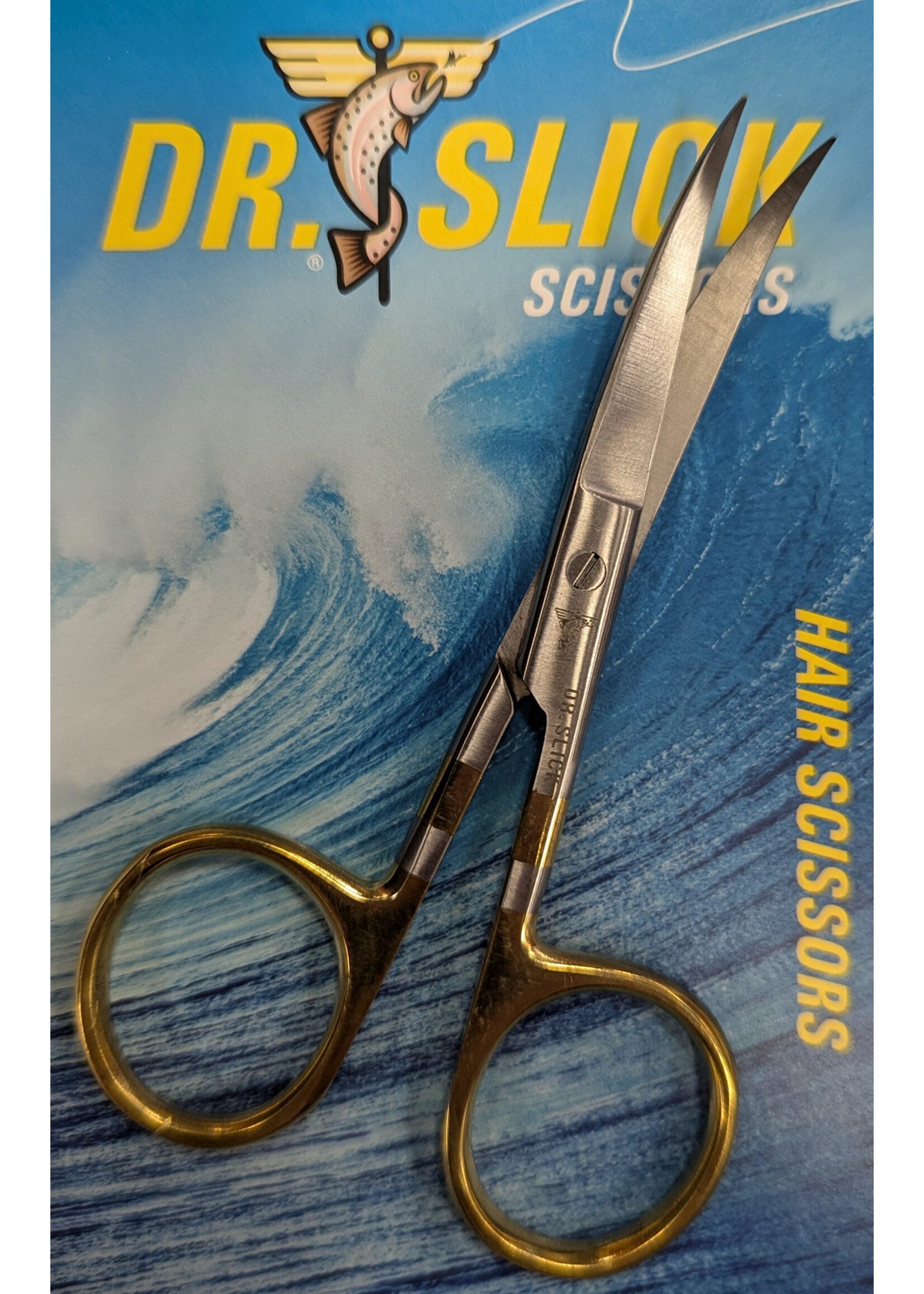 Dr. Slick Hair Scissor 4.5" Gold Loops Curved