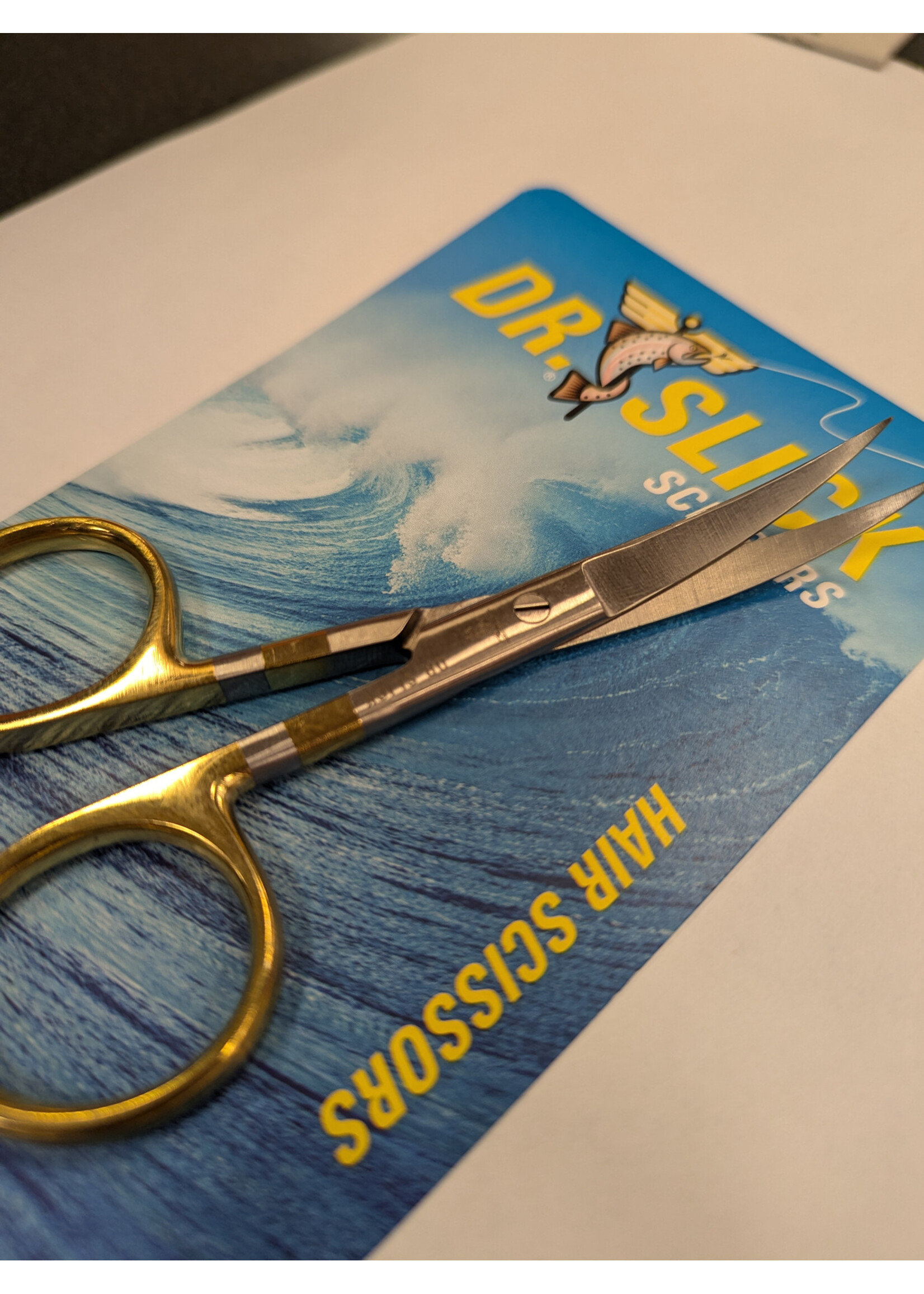 Dr. Slick Hair Scissor 4.5" Gold Loops Curved