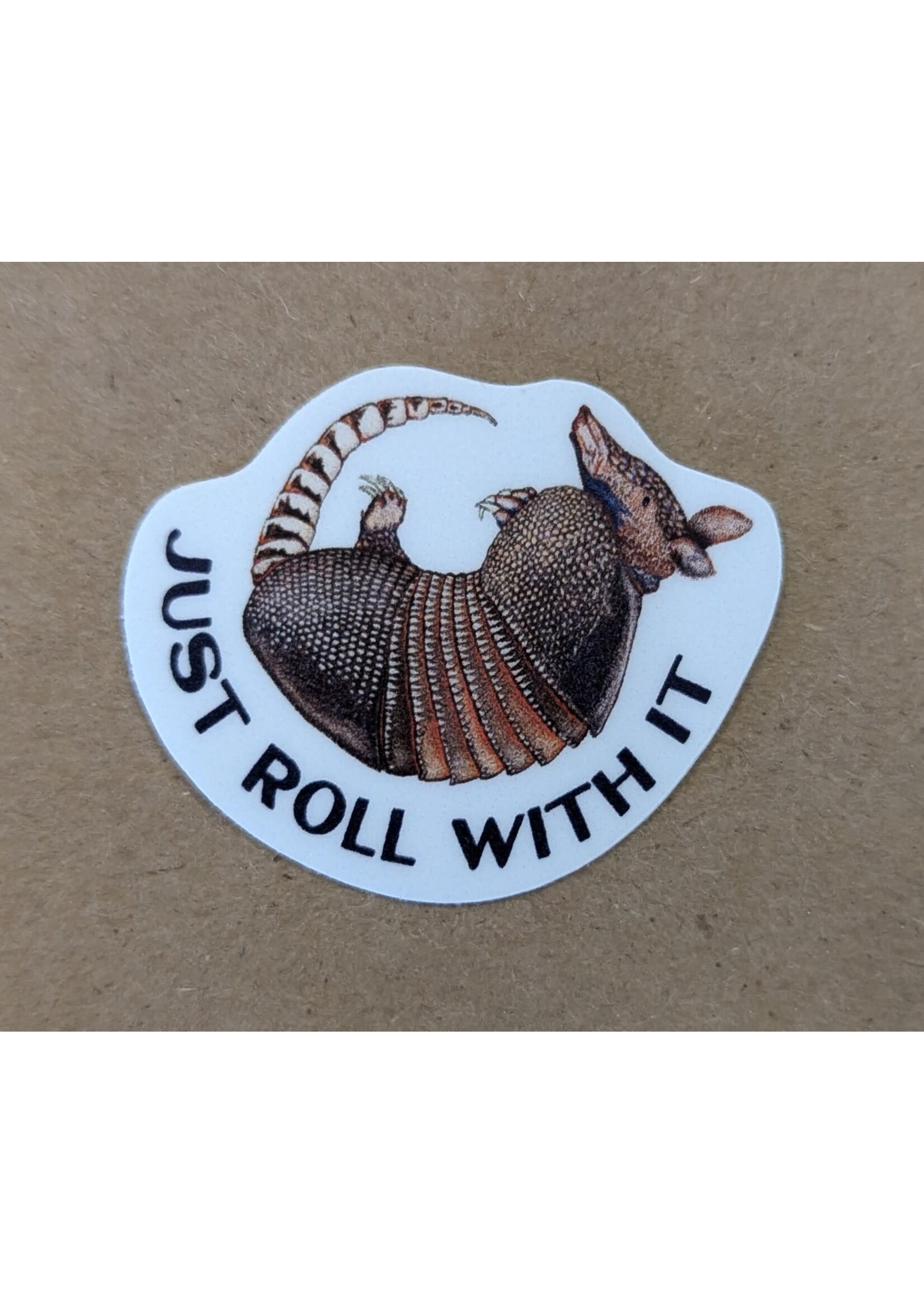 Nice Enough Armadillo Just Roll With It Mini Sticker
