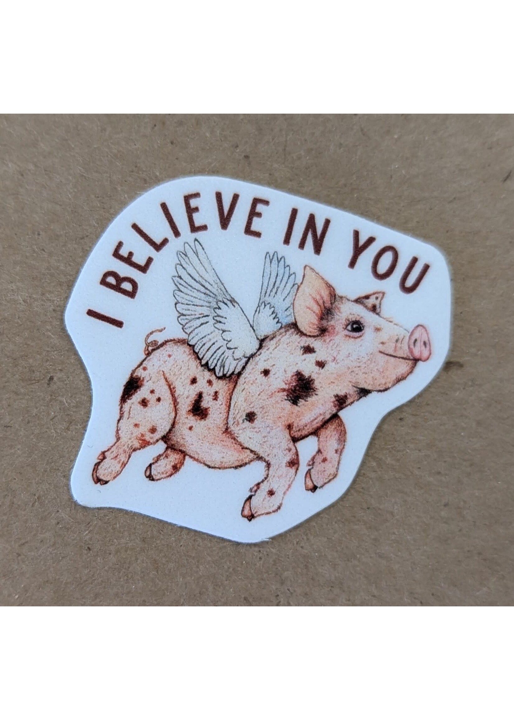 Nice Enough Pigs Fly Mini Sticker (I Believe In You)