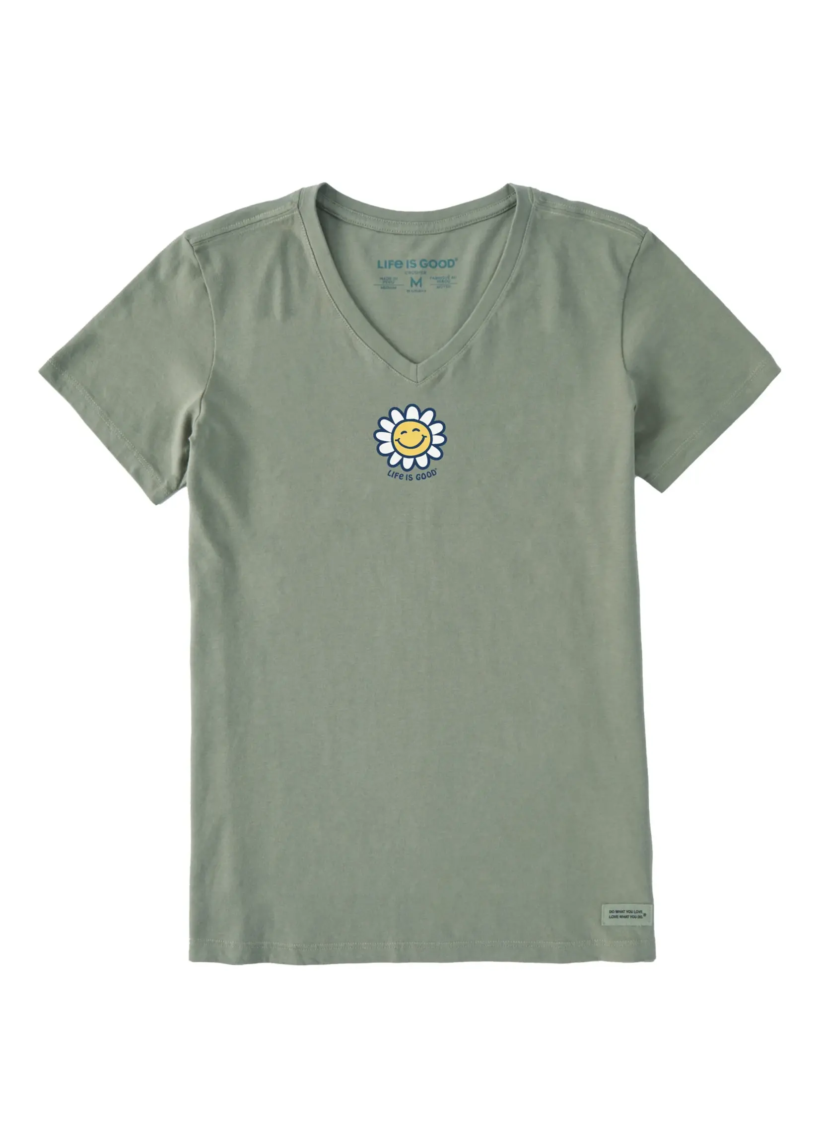 Life Is Good Women's Smiley Daisy Crusher Vee