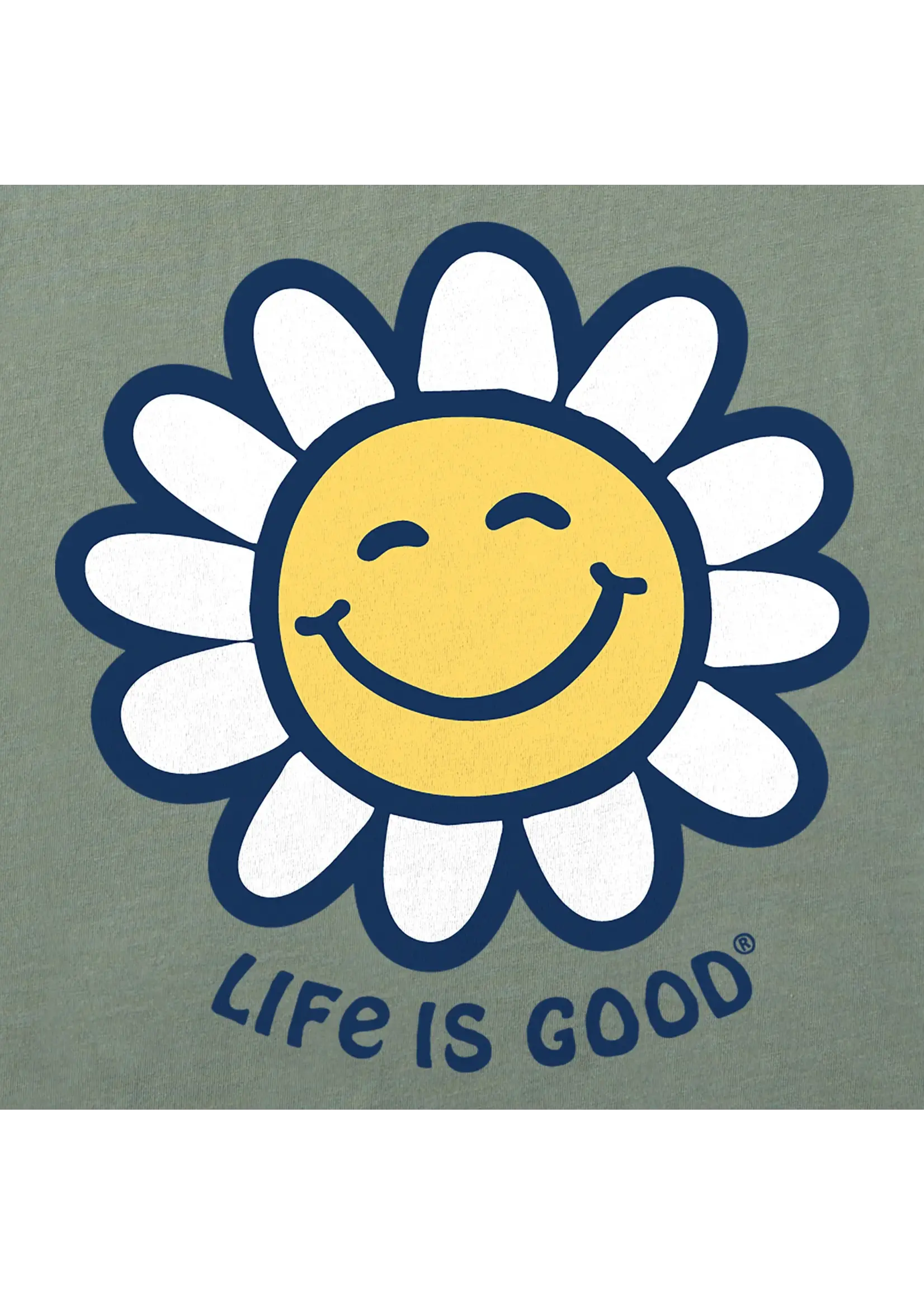 Life Is Good Women's Smiley Daisy Crusher Vee