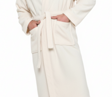 Robe Adult Plush Velour IVORY S/M
