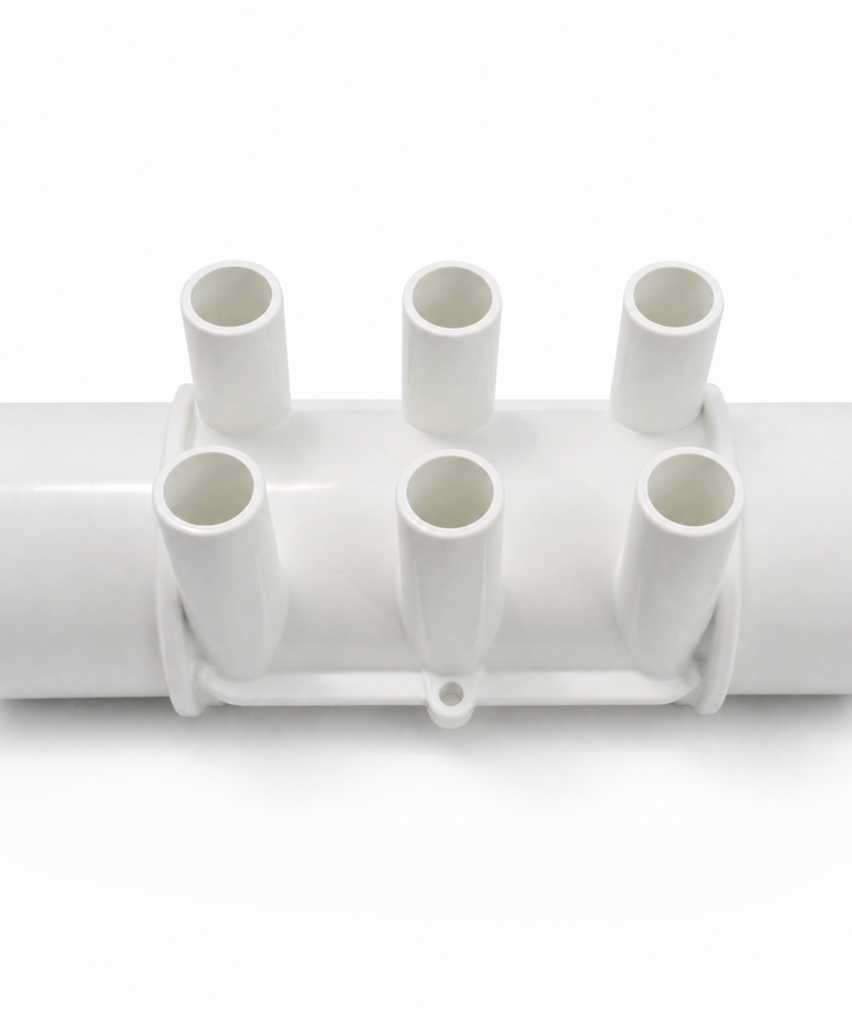 Manifold 6 Port 2"spg x 2"spg x 3/4"barb