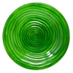 18" Glass Bird Bath w Stand - Hunter Green