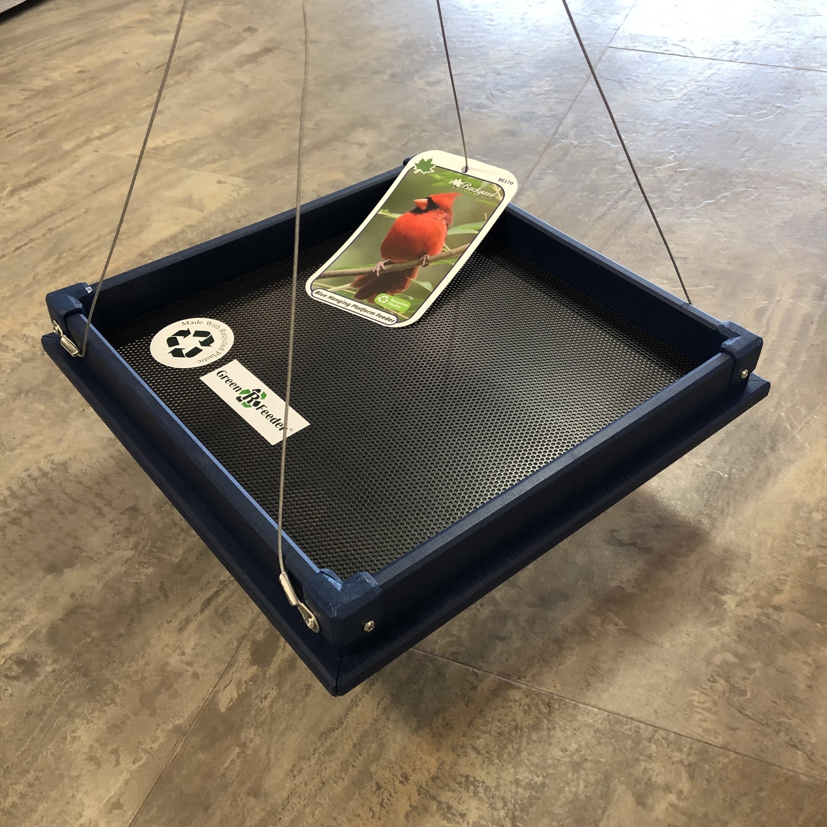 Blue Recycled Plastic Tray Feeder