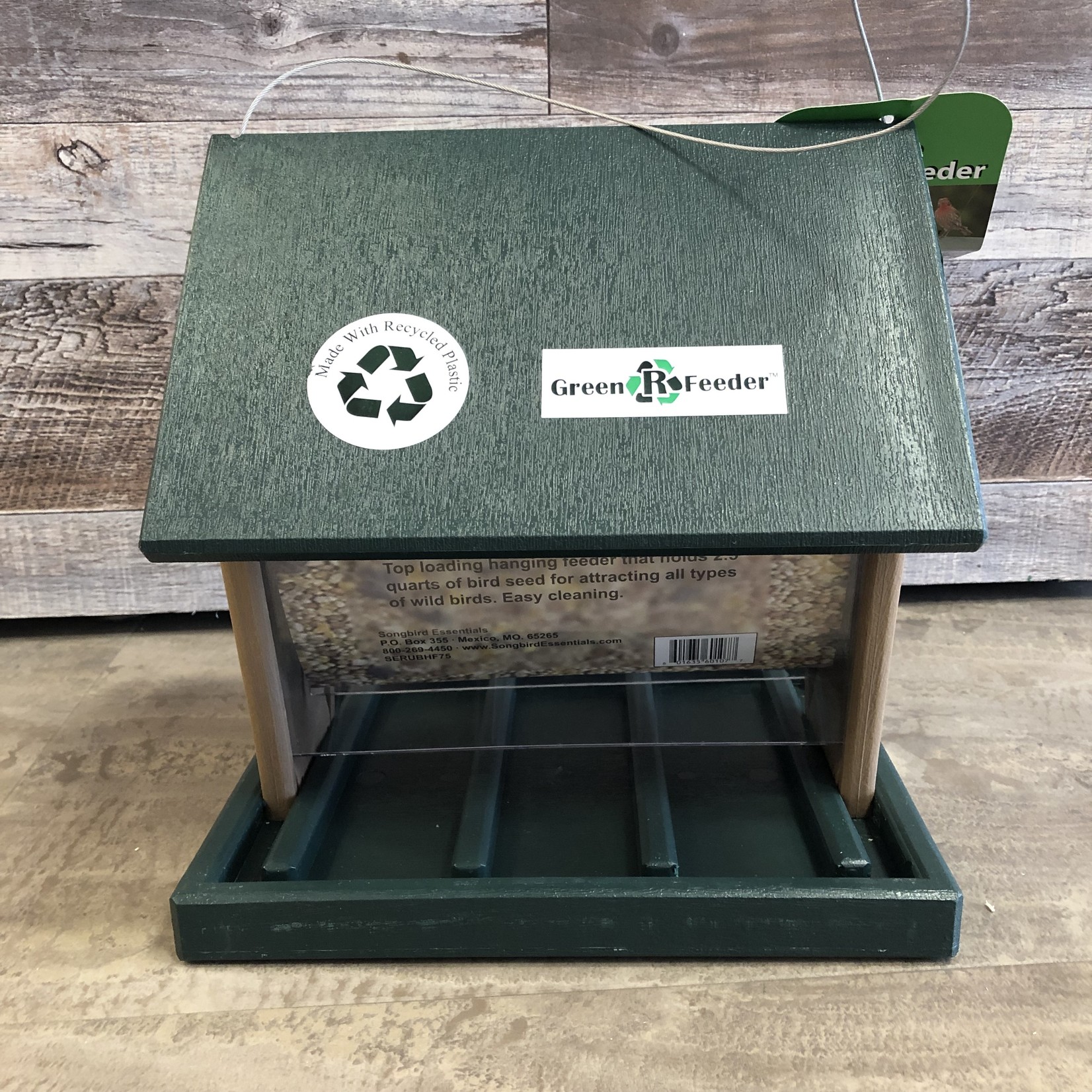Songbird Essentials Recycled Hopper Feeder - Large