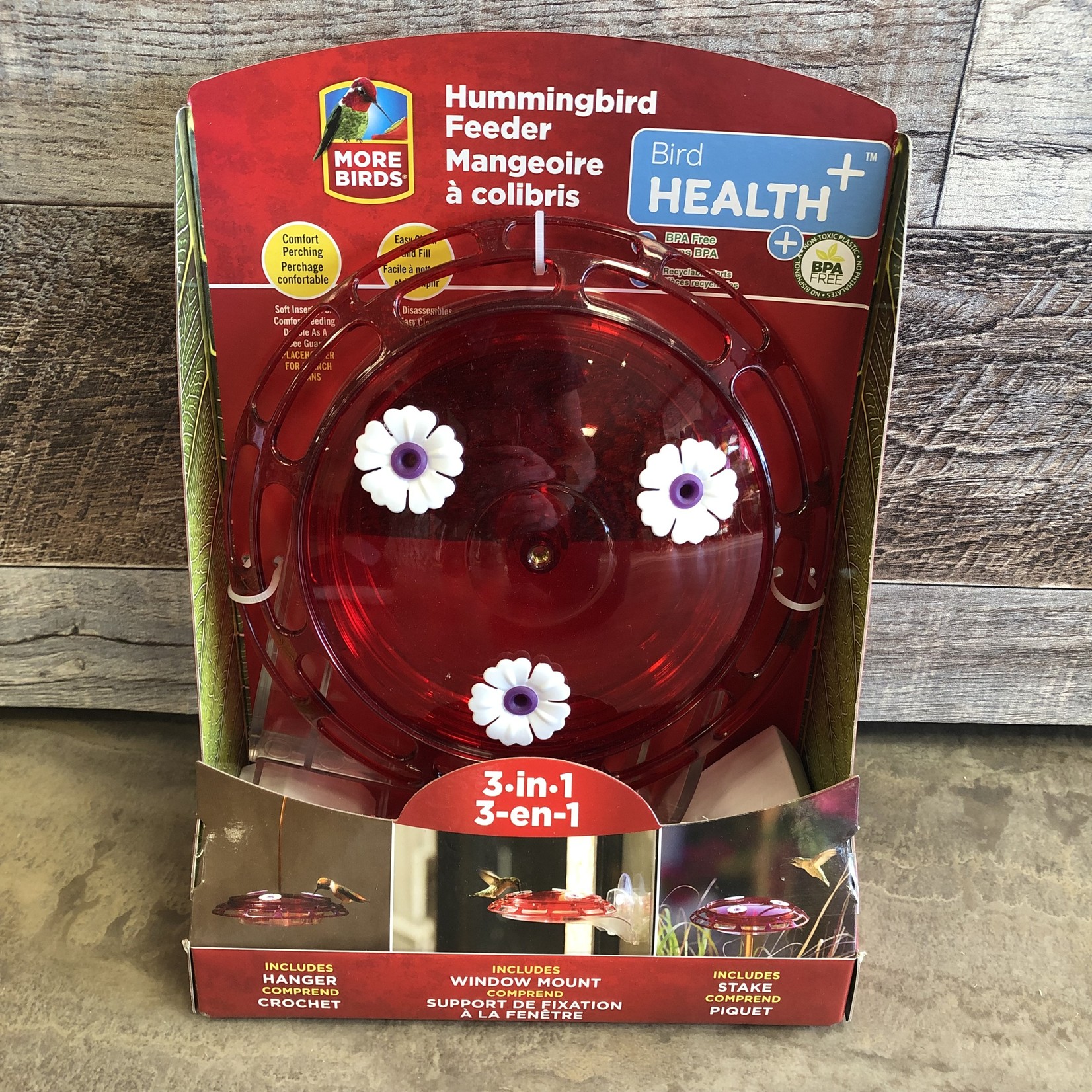 More Birds 3 in 1 Red Dish Hummingbird Feeder