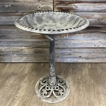 Polyresin Bird Bath Antique Silver