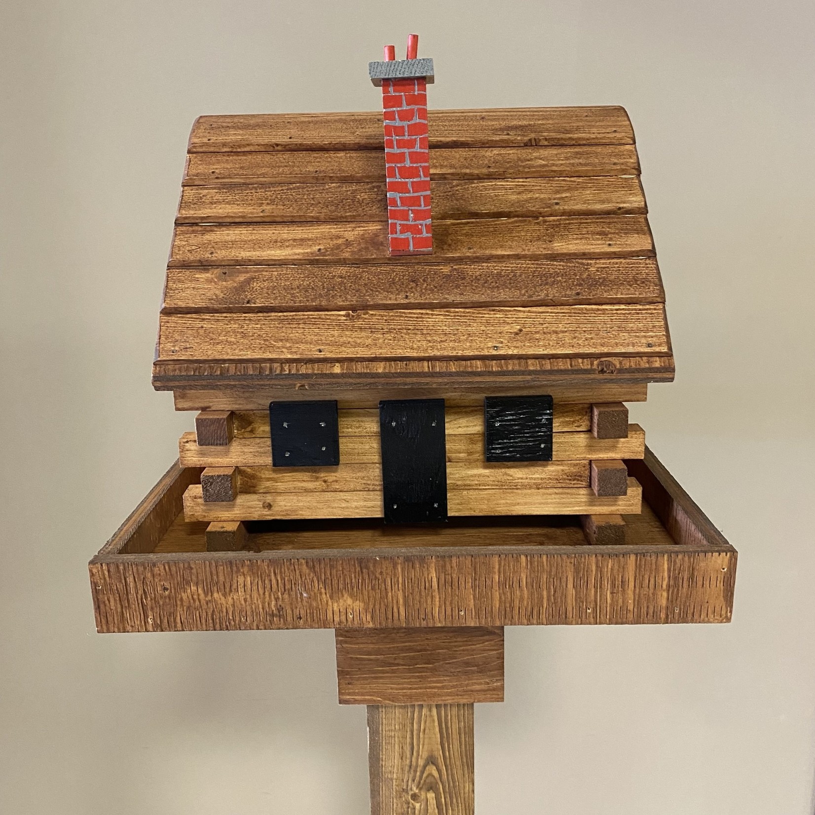 Doug's Log Cabin Feeder on Stand