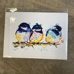 Whitehouse Art Card - Chickadees on Branch