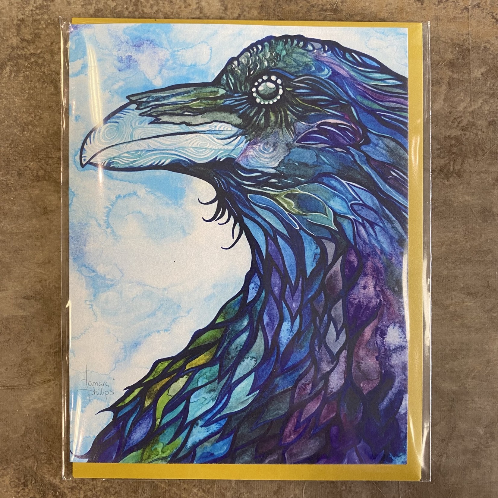 Tamara Phillips Greeting Card - Purple Raven