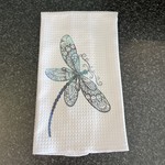 RedHead Expressions Tea Towel - Blue Mosaic Dragonfly