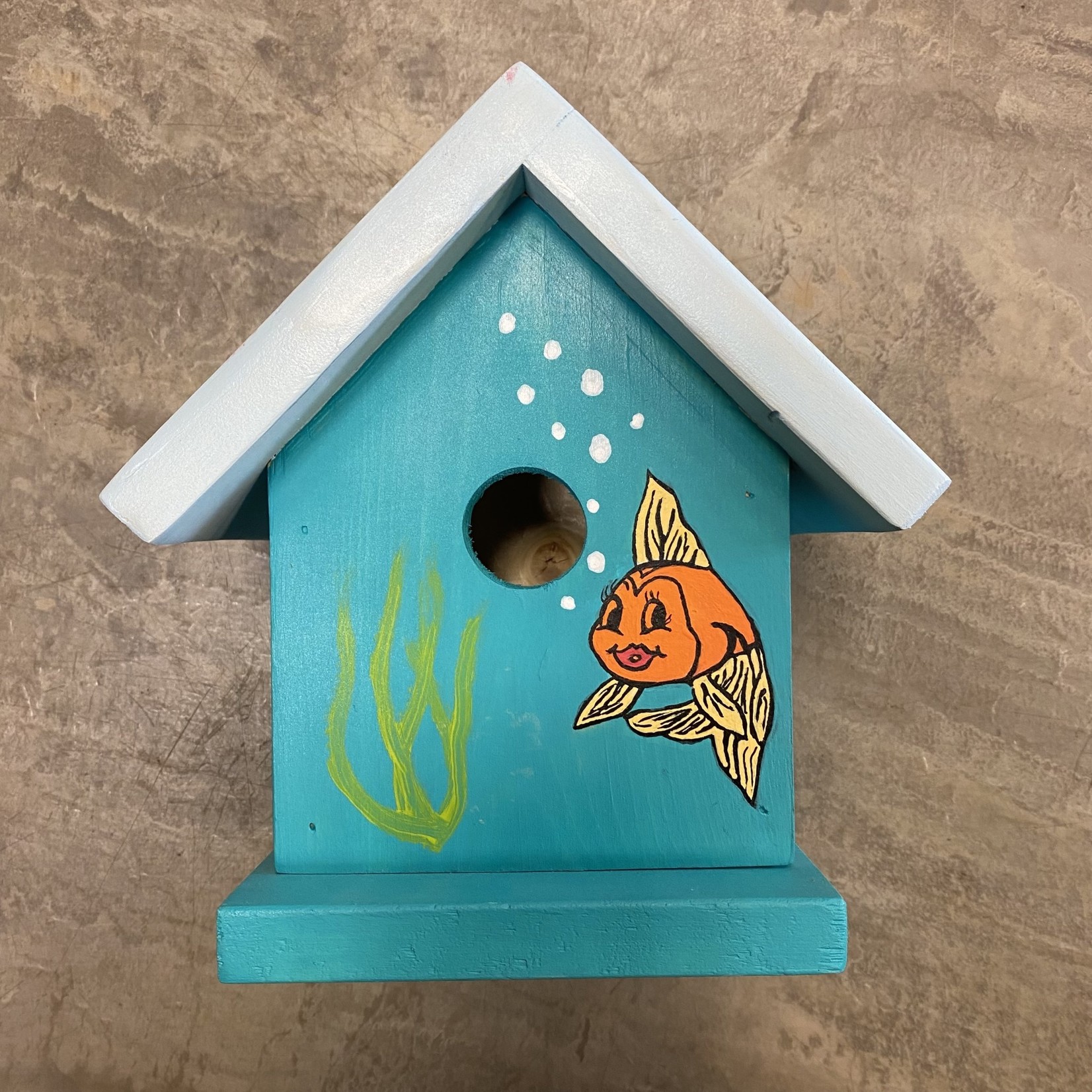 Vern's Painted Bird House - Goldfish