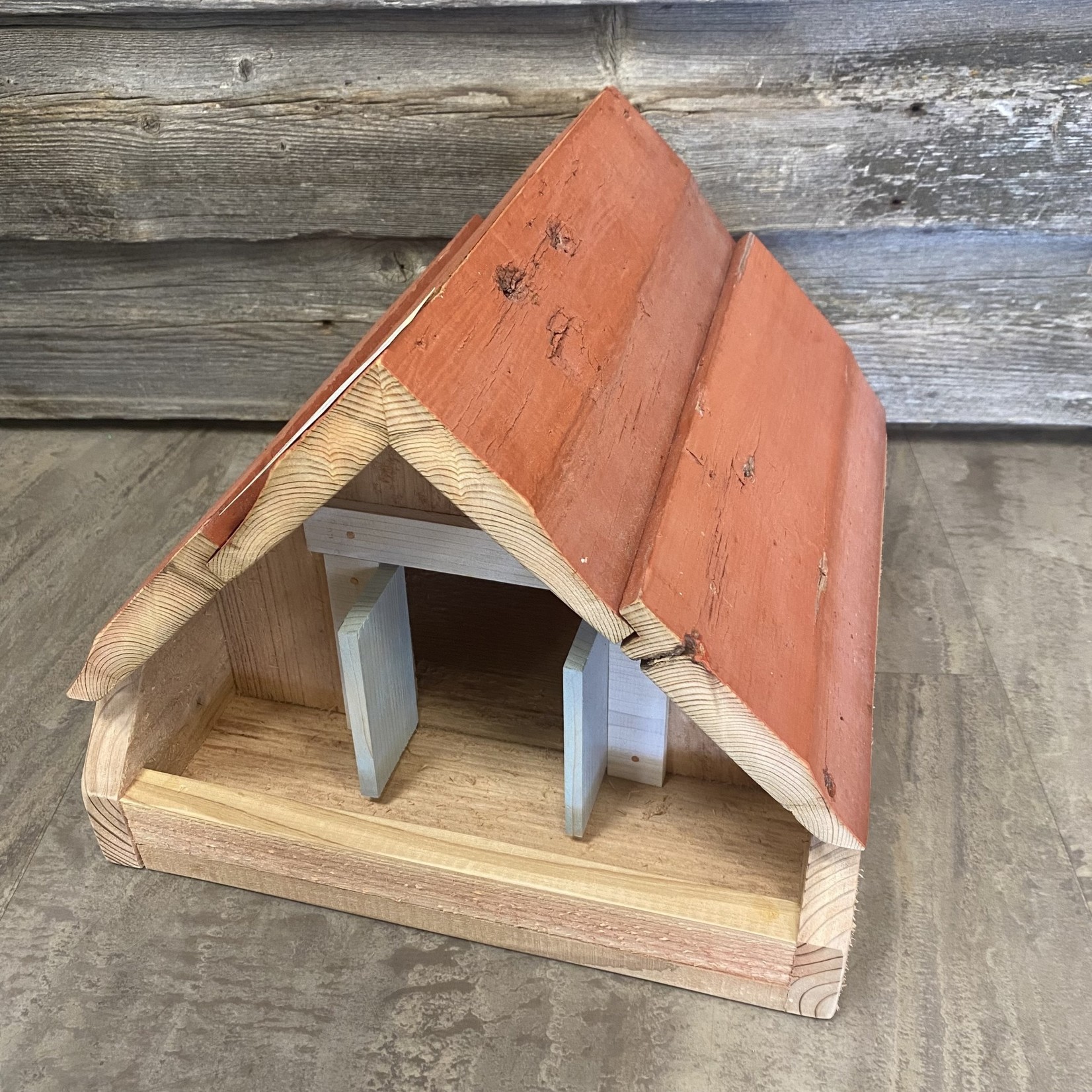 Prairie Creations - Handmade Red Shiplap Bird Feeder