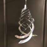 Hanging Wind Spinner -  Silver Mylar Sheen Crystal