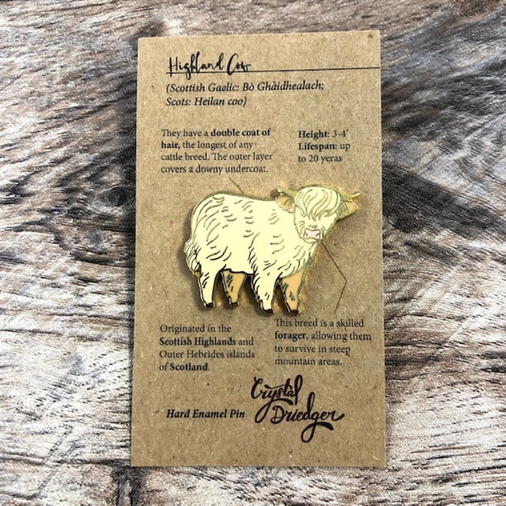 Crystal Driedger Pin - Highland Cow