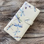 Large Shagwear Wallet - Cream Dragonflies