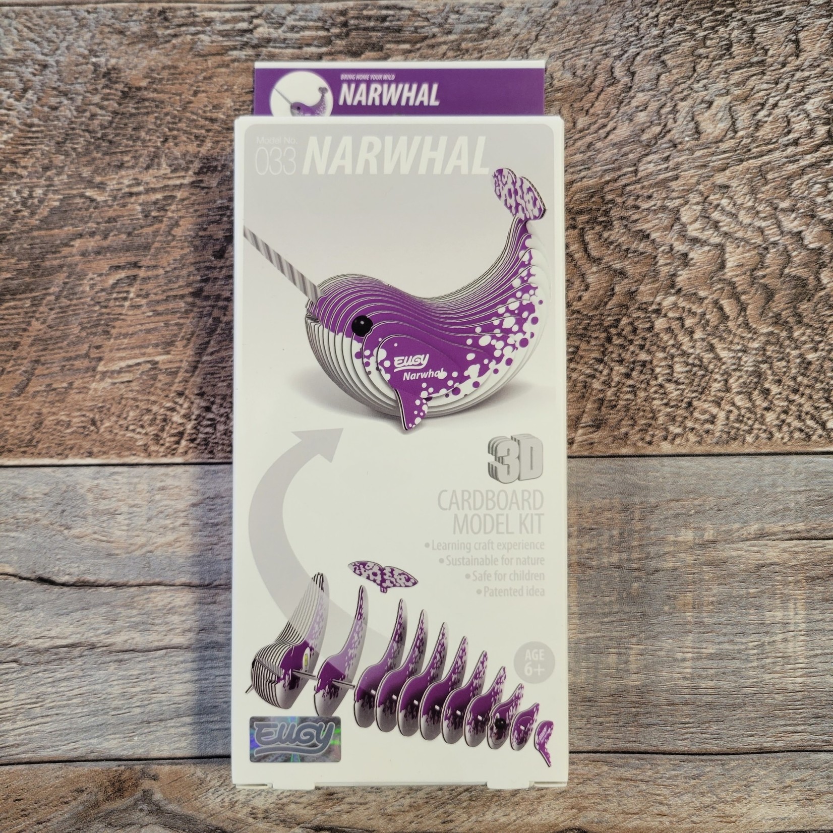 Eugy Cardboard Model Puzzle Kit Narwhal