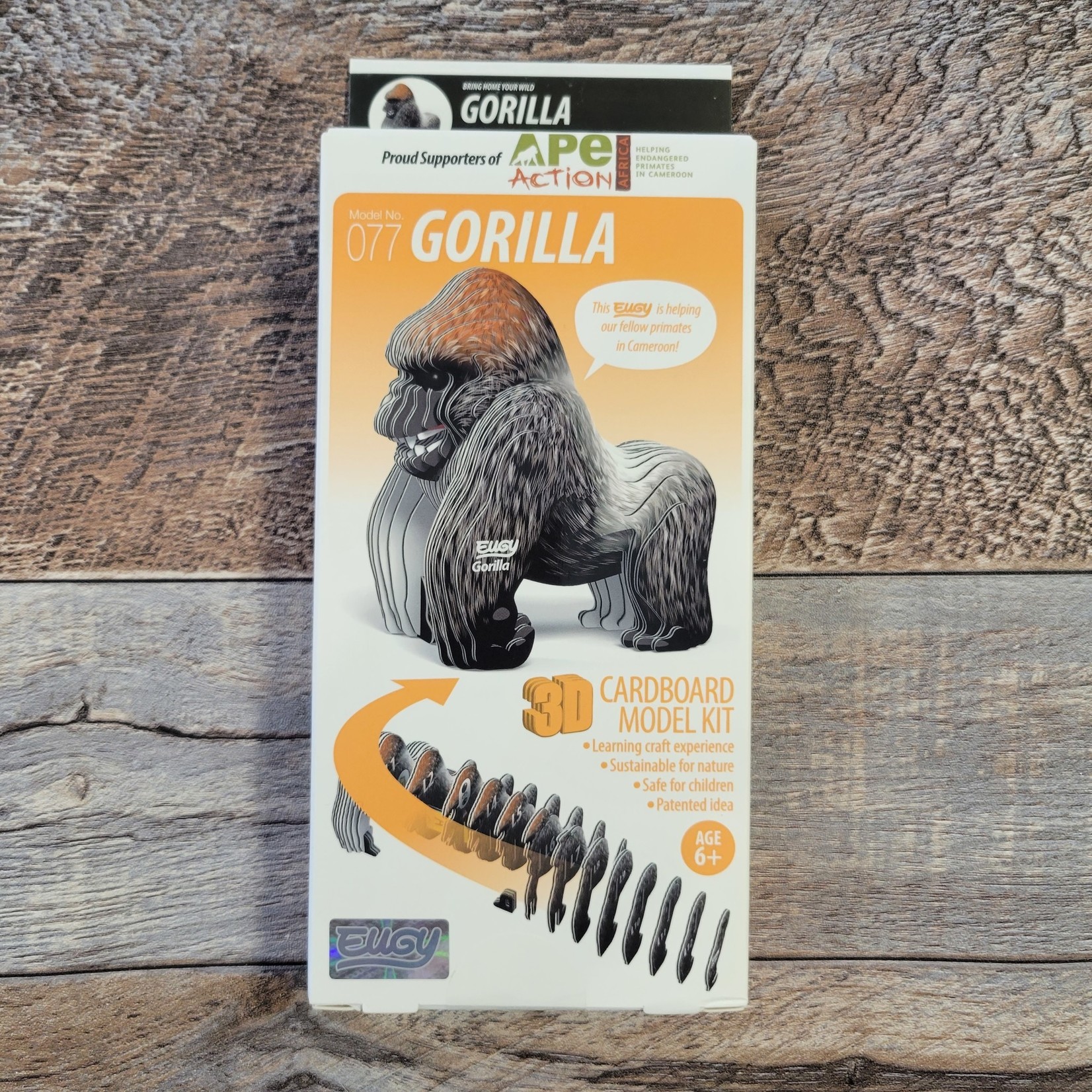 Eugy Cardboard Model Puzzle Kit Gorilla