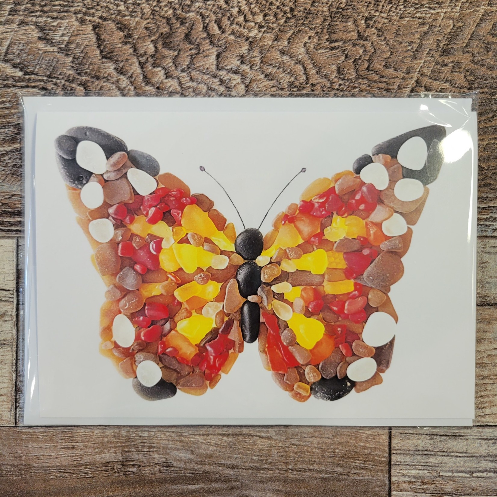 Brin D'Ocean Sea Glass Card - Monarch Butterfly