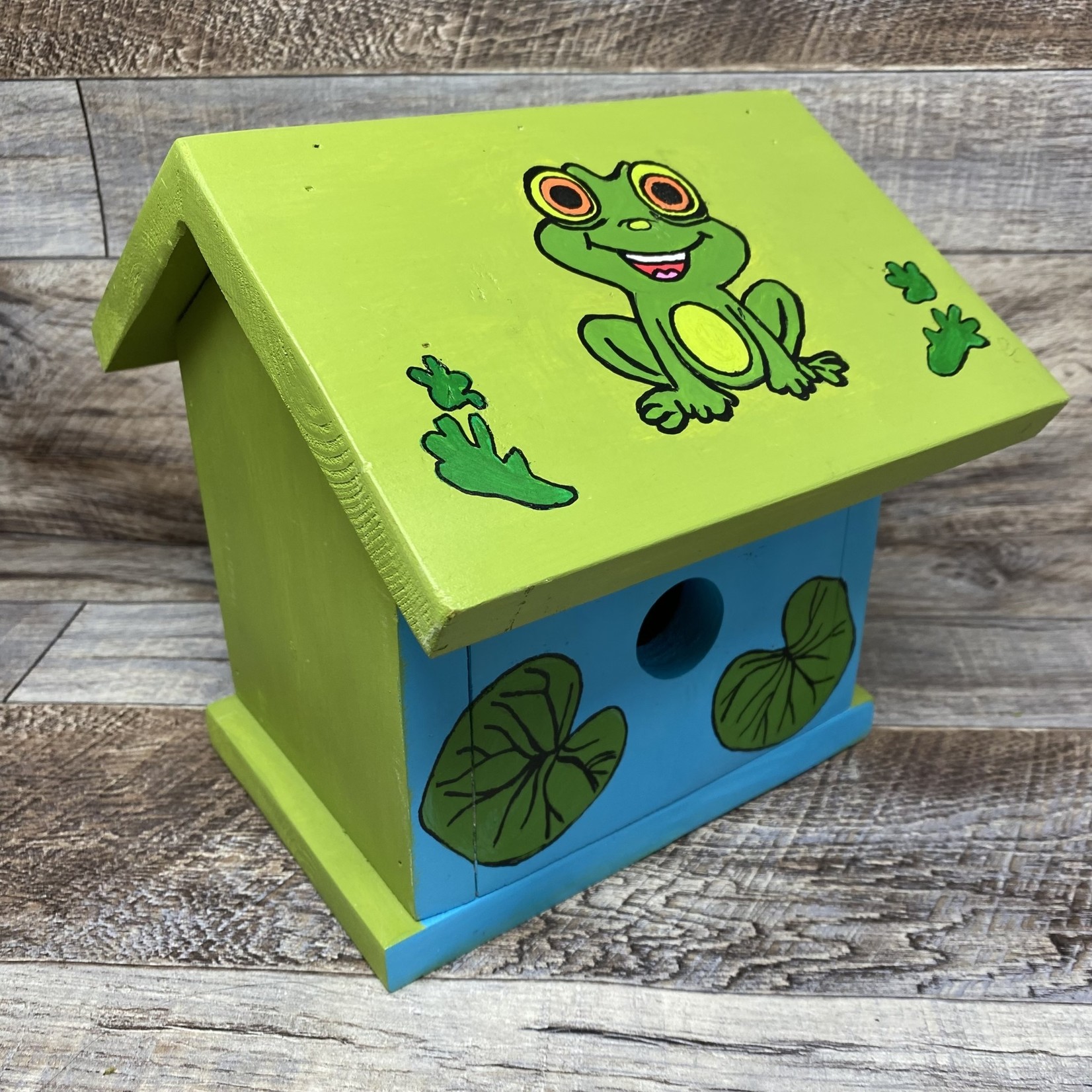 Vern's Painted Bird House - Frog