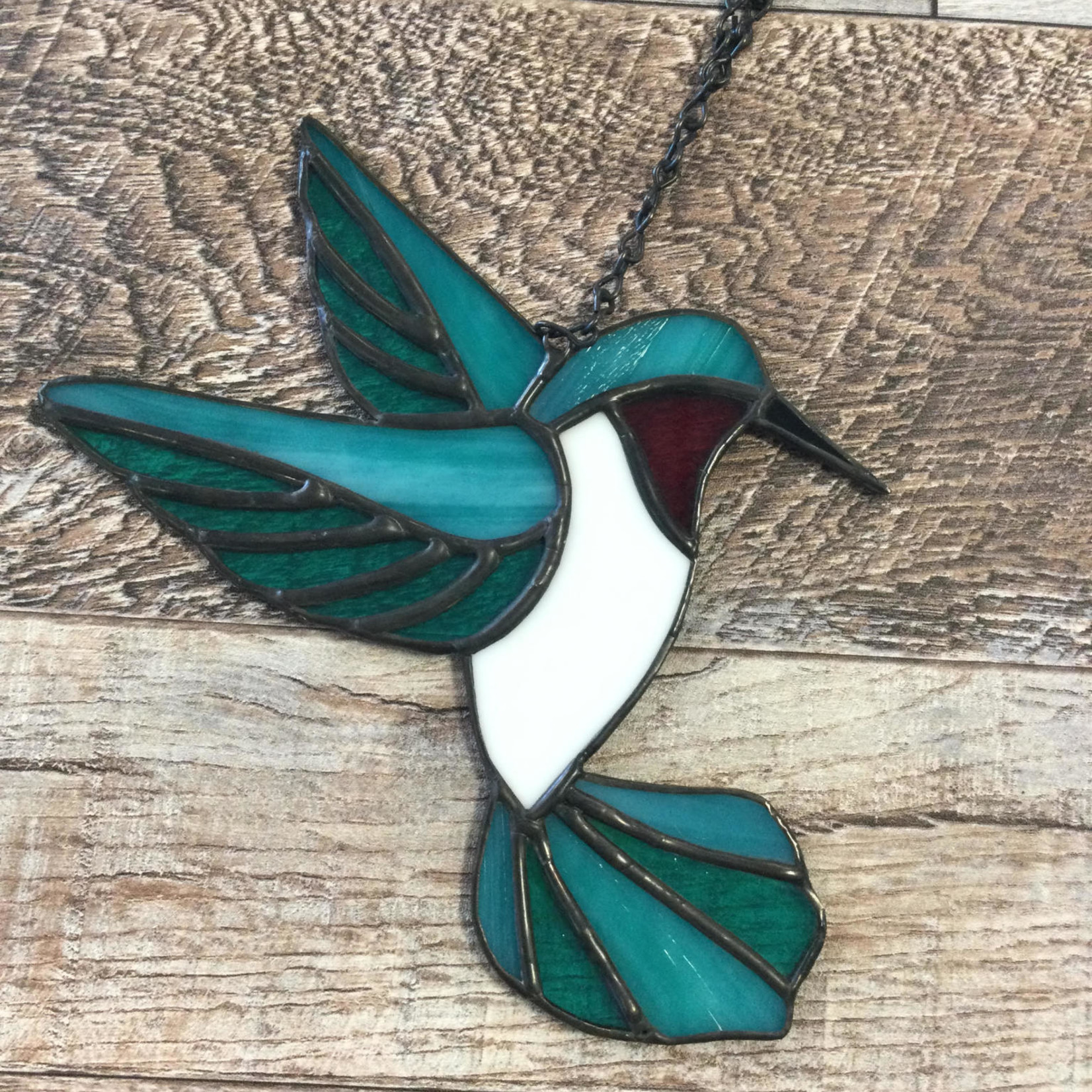 Stained Glass - Coloured Hummingbird