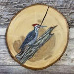 Wood Cookie Painting - Pileated Woodpecker