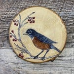 Wood Cookie Painting - American Robin