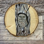 Wood Cookie Painting - Pygmy Owl