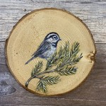 Wood Cookie Painting - Mountain Chickadee