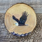 Wood Cookie Painting - Bald Eagle