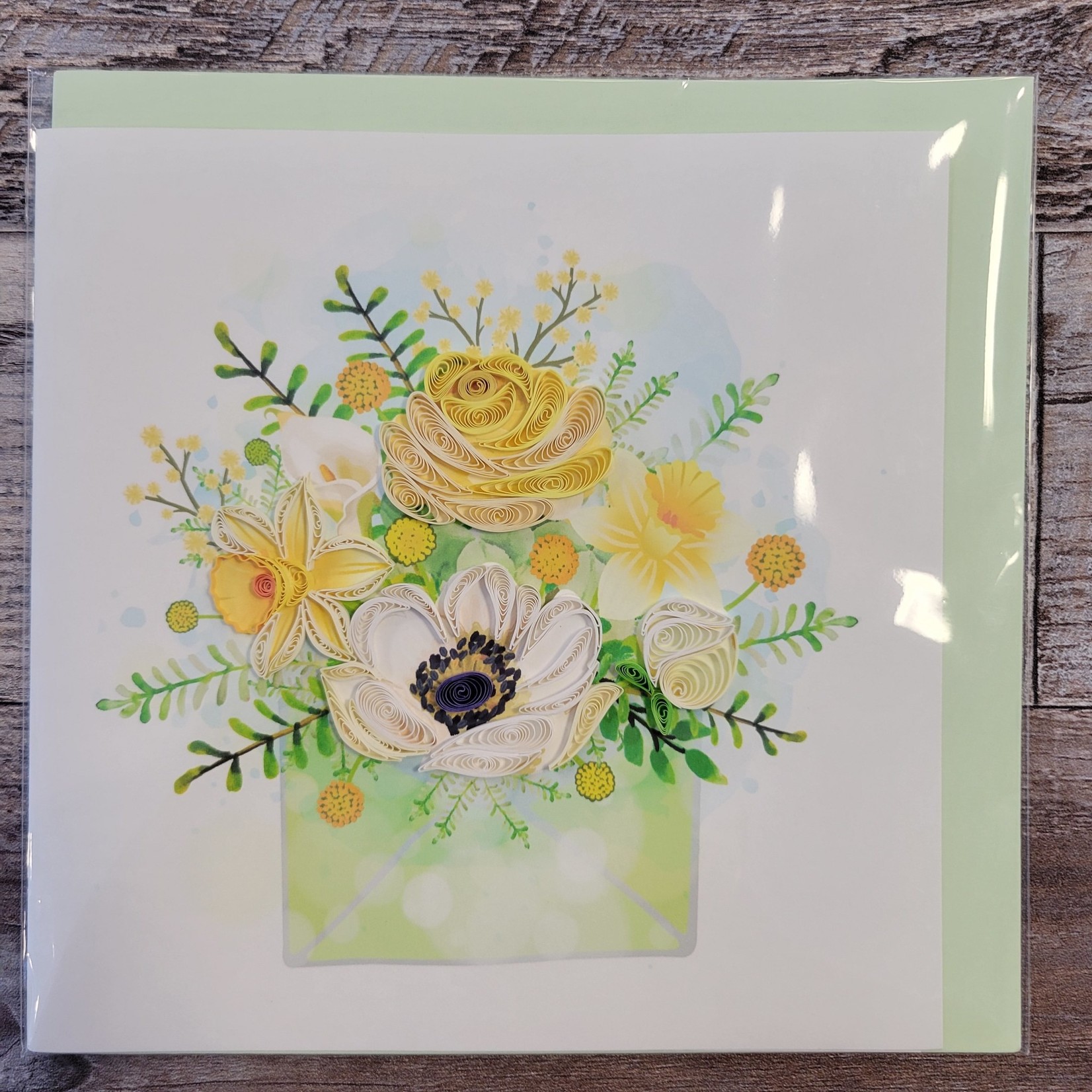 Quilling Card - Yellow Floral Letter