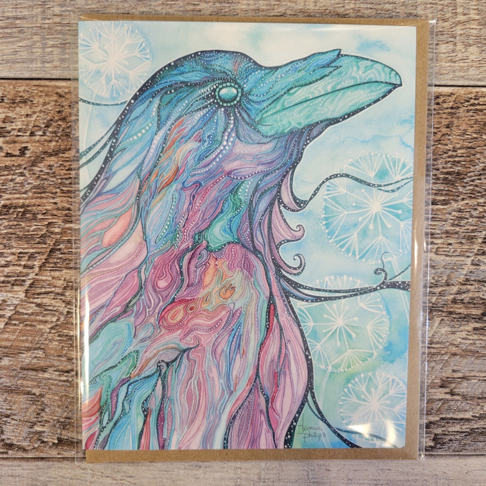 Tamara Phillips Greeting Card - Pink Raven