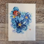 Whitehouse Art Card - Ladybug and Flowers