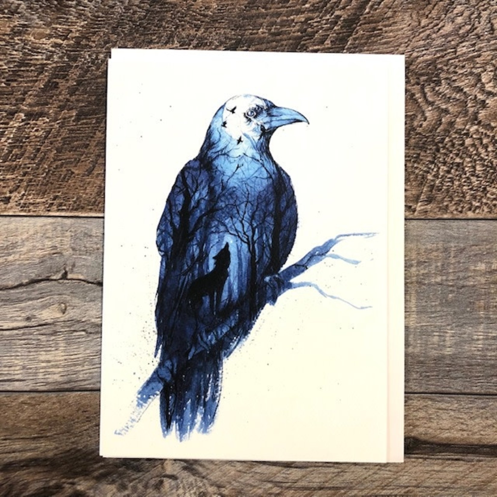 Elena's Watercolour Card - Twilight Raven Mystic Night